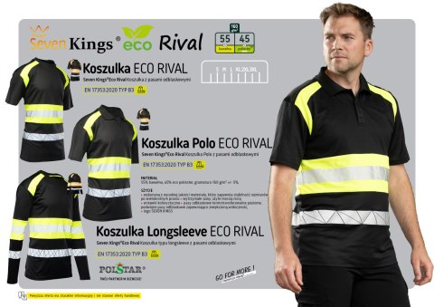ECO RIVAL KOSZULKA LONGSLEEVE CZARNY/POMARAŃCZ
