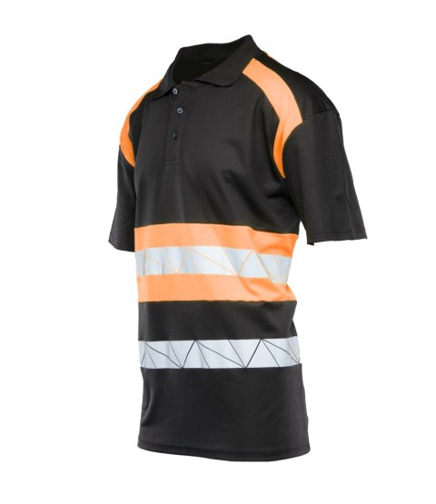 ECO RIVAL KOSZULKA POLO CZARNY/POMARAŃCZ