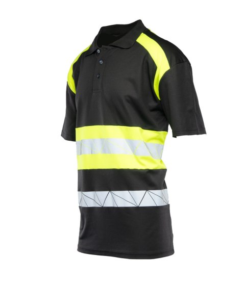 ECO RIVAL KOSZULKA POLO CZARNY/ŻÓŁTY