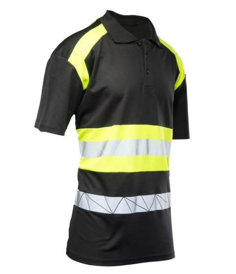 ECO RIVAL KOSZULKA POLO CZARNY/ŻÓŁTY