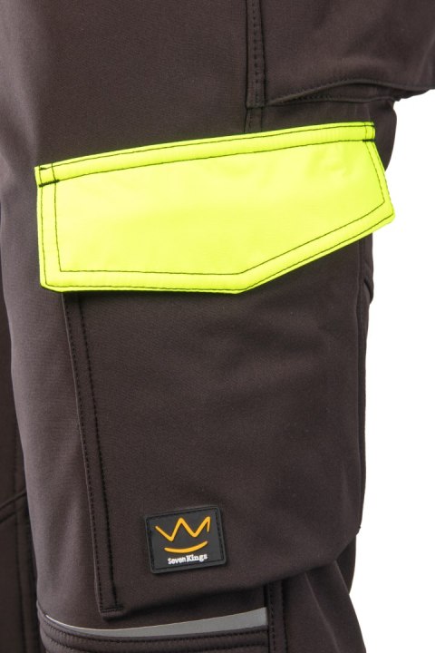 RIVAL SPODNIE SOFTSHELL OCIEPLANE CZARNY/ŻÓŁTY
