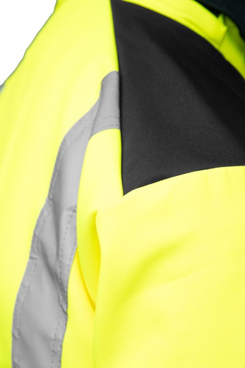 SOFTSHELL WSTAWKA GRANAT BF005 Z PASAMI ODBLASK. KAT 2 klasa2