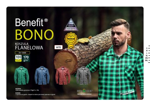 BONO KOSZULA FLANELOWA CZERWIEŃ