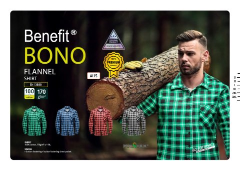 BONO KOSZULA FLANELOWA ZIELEŃ