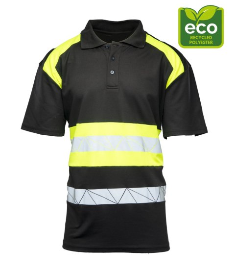 ECO RIVAL KOSZULKA POLO CZARNY/ŻÓŁTY
