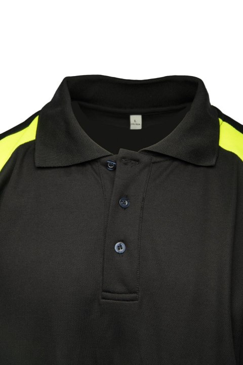 ECO RIVAL KOSZULKA POLO CZARNY/ŻÓŁTY