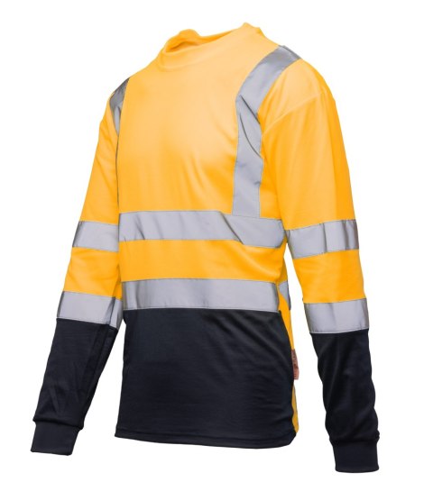 KOSZULKA DŁUGI RĘKAW 50/50 POMARAŃCZ/GRANAT