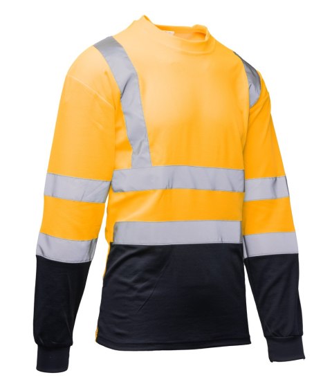 KOSZULKA DŁUGI RĘKAW 50/50 POMARAŃCZ/GRANAT