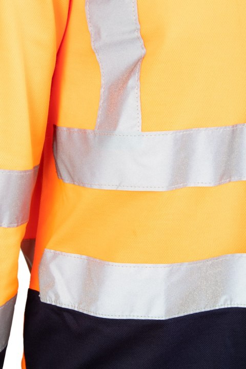 KOSZULKA DŁUGI RĘKAW 50/50 POMARAŃCZ/GRANAT