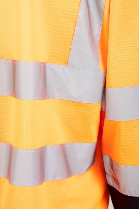 KOSZULKA DŁUGI RĘKAW 50/50 POMARAŃCZ/GRANAT