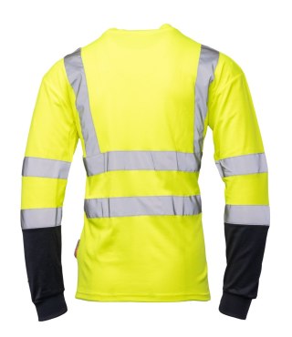 KOSZULKA DŁUGI RĘKAW 50/50 ŻÓŁTY/GRANAT