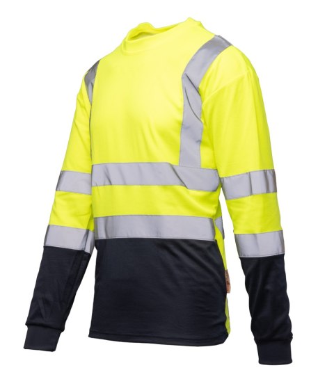 KOSZULKA DŁUGI RĘKAW 50/50 ŻÓŁTY/GRANAT