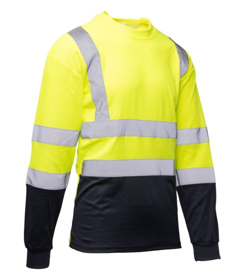 KOSZULKA DŁUGI RĘKAW 50/50 ŻÓŁTY/GRANAT