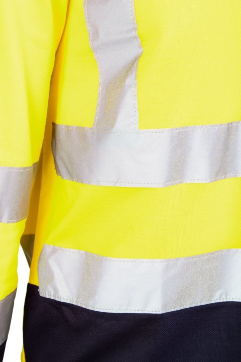 KOSZULKA DŁUGI RĘKAW 50/50 ŻÓŁTY/GRANAT