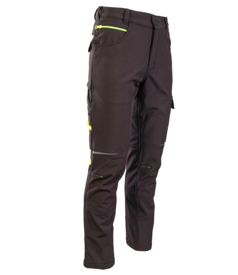 RIVAL SPODNIE SOFTSHELL OCIEPLANE CZARNY/ŻÓŁTY