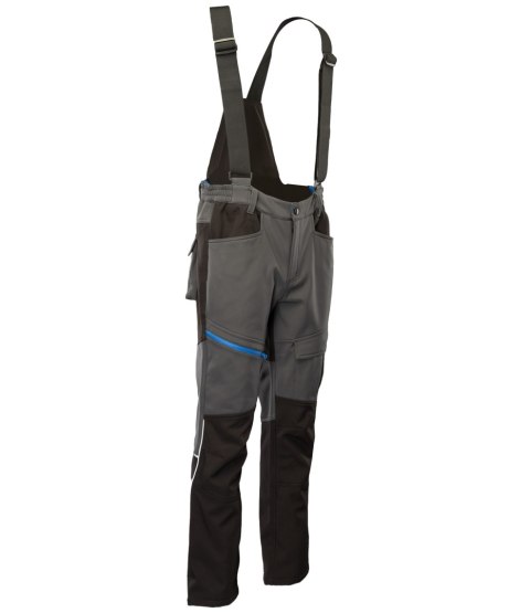 TOPAZ TOPAZ SPODNIE SOFTSHELL OCIEPLANE STAL/CZARNY