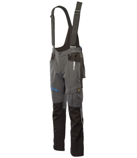 TOPAZ TOPAZ SPODNIE SOFTSHELL OCIEPLANE STAL/CZARNY