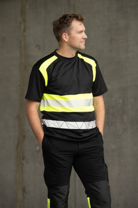 ECO RIVAL KOSZULKA CZARNY/ŻÓŁTY