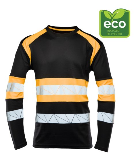 ECO RIVAL KOSZULKA LONGSLEEVE CZARNY/POMARAŃCZ