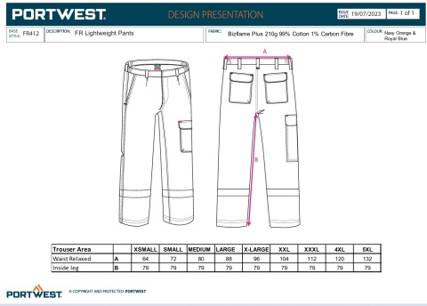 Lekkie spodnie trudnopalne i antystatyczne