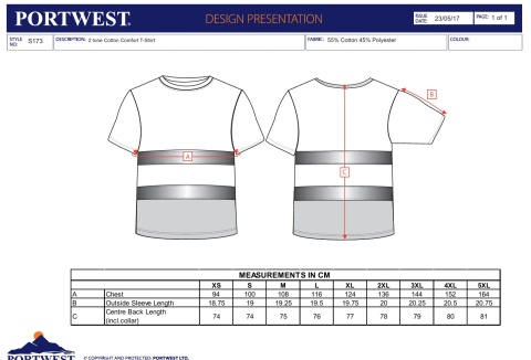 T-shirt dwukolorowy ostrzegawczy Cotton Comfort