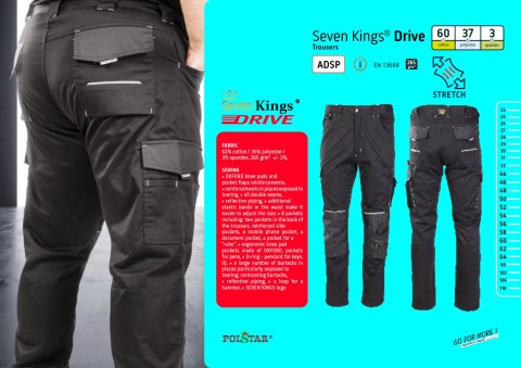 SPODNIE DO PASA DRIVE CZARNE