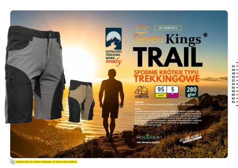 TRAIL SPODNIE KRÓTKIE STAL/CZARNY