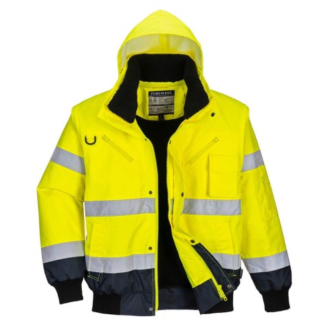 Kontrastowa kurtka ostrzegawcza Bomber 3 w 1 C465