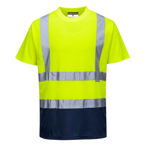 T-shirt ostrzegawczy dwukolorowy
