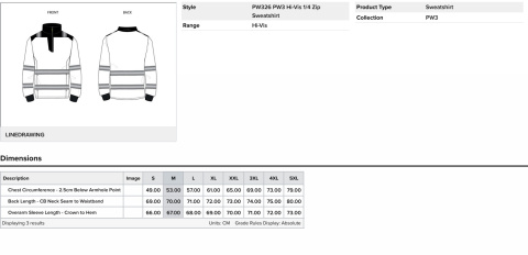 Bluza ostrzegawcza PW3 z zamkiem 1/4