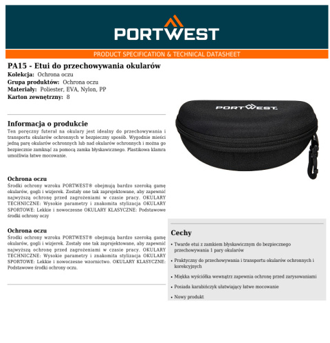 Etiu na okulary PA15BKR