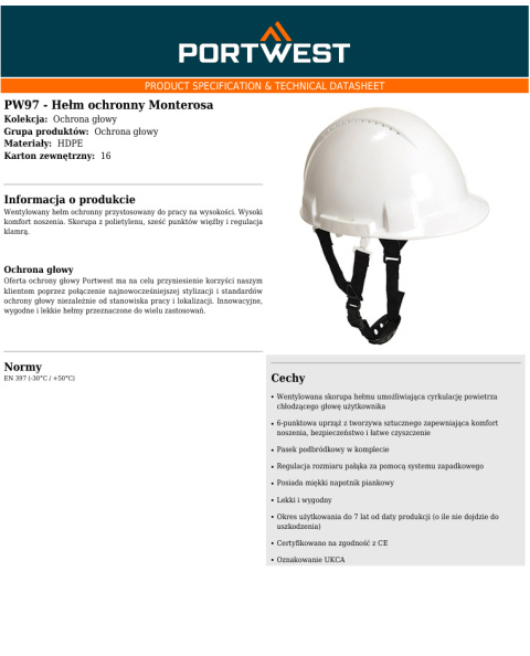 Hełm ochronny Monterosa PW97