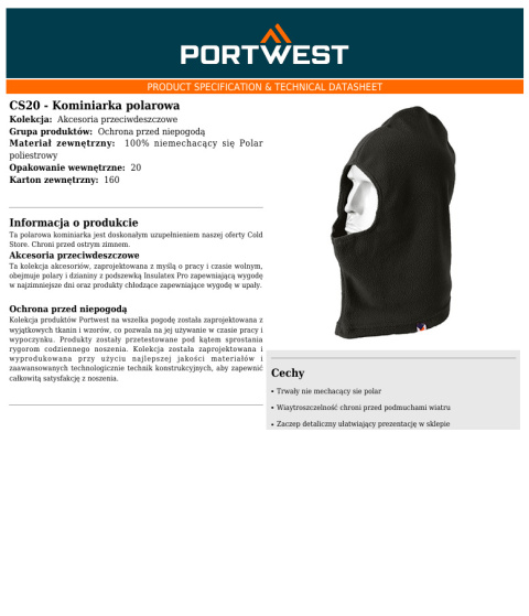 Kominiarka polarowa CS20