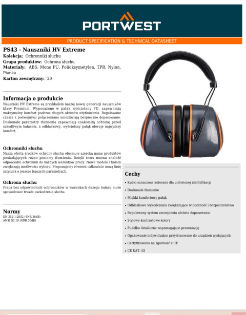 Nauszniki HV Extreme PS43GRR