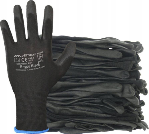 Rękawice Ochronne Powlekane PU RNYPU Black