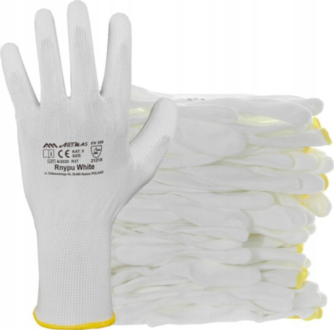 Rękawice Ochronne Powlekane PU RNYPU WHITE