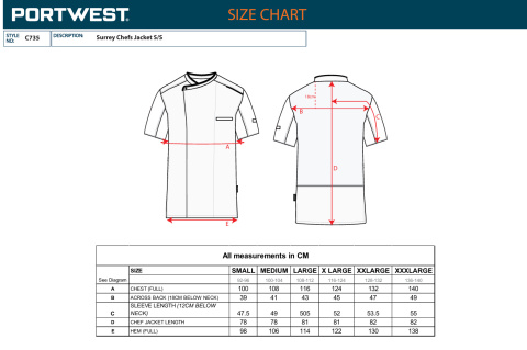 Bluza kucharska kitel szefa bawełna biały C735