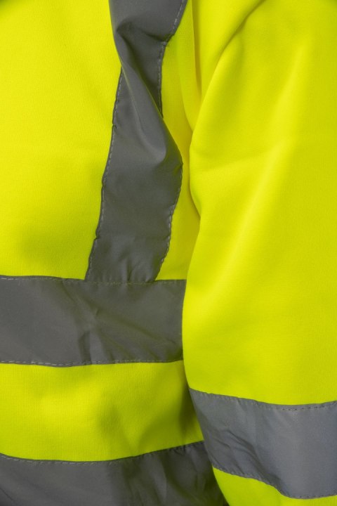 BLUZA DRESOWA WSTAWKA GRANAT ODBLASKOWA KAT. II BF014 - ŻÓŁTY/GRANAT S