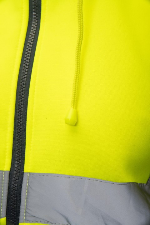 BLUZA DRESOWA WSTAWKA GRANAT ODBLASKOWA KAT. II BF014 - ŻÓŁTY/GRANAT S