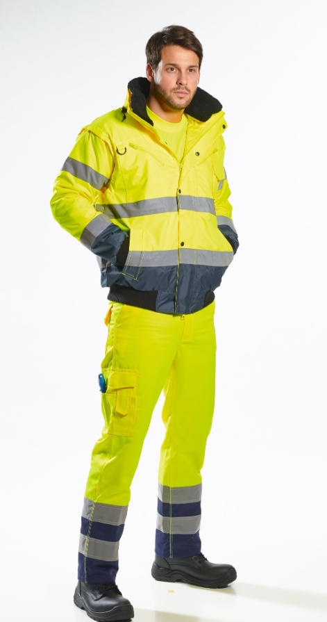 Kontrastowa kurtka ostrzegawcza Bomber 3 w 1 C465